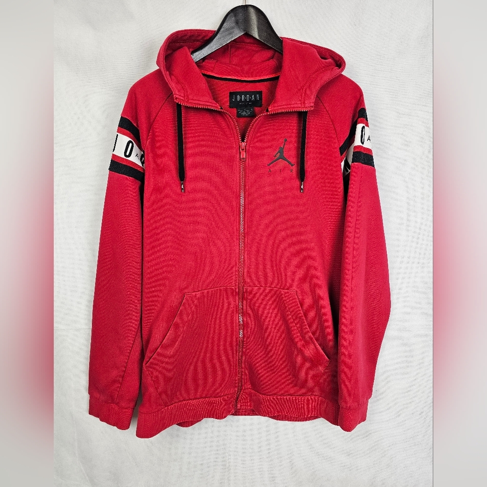 Red Jordan Hoodie with Black Accents